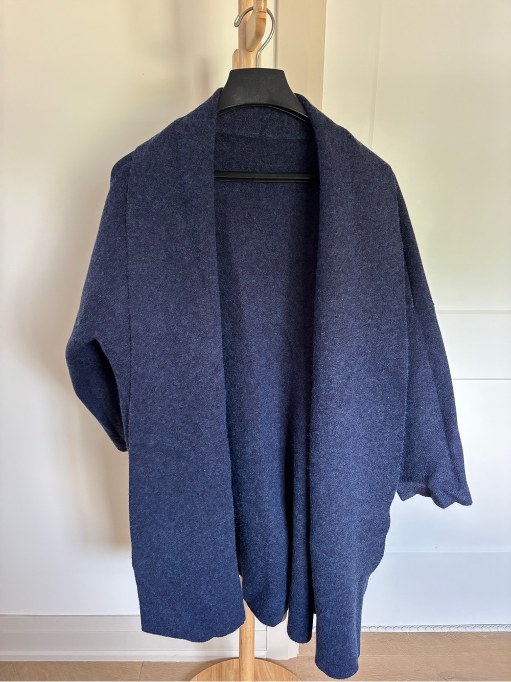 Cozy Navy Open-Front Knit Cardigan